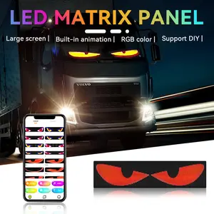 Car Demon Eye Soft Screen Light, Ultra-thin Dynamic LED Flexible Screen Window Warning Light for Vehicles