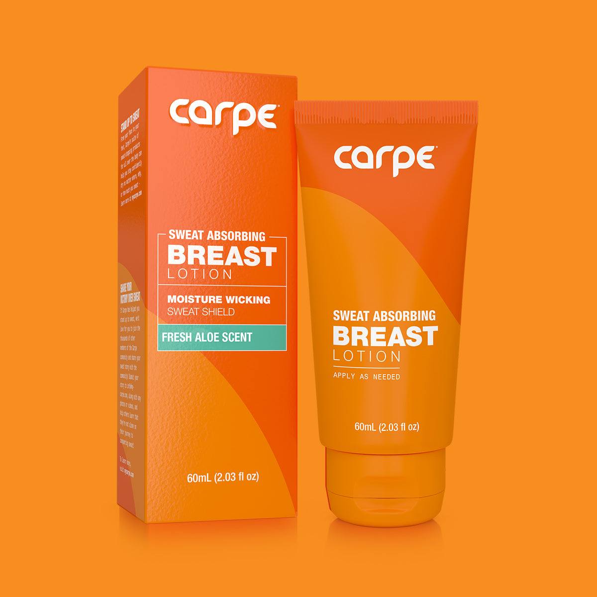 Carpe Breast Lotion, Sweat-Absorbing Formula, Calming Extracts & Powders