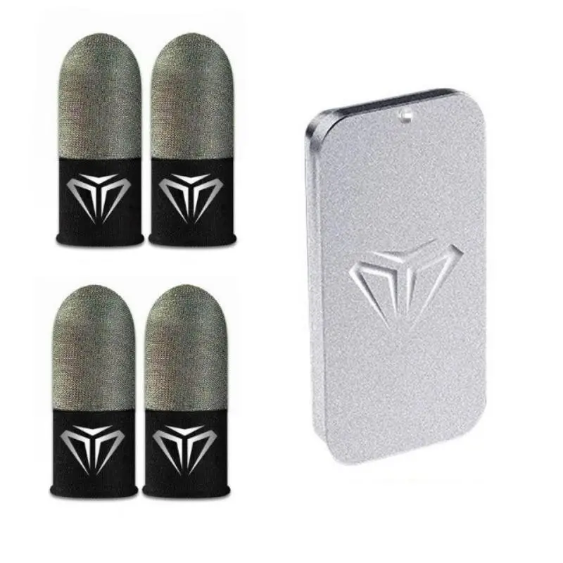 2 Pairs Anti-Sweat Gaming Finger Sleeves with Storage Box, Touchscreen Fingertip Covers, Reusable Mobile Game Accessories, Smartphone, Game Console Accessories, Gaming Products, Gaming Accessory, Gaming Stuff, Gaming Items