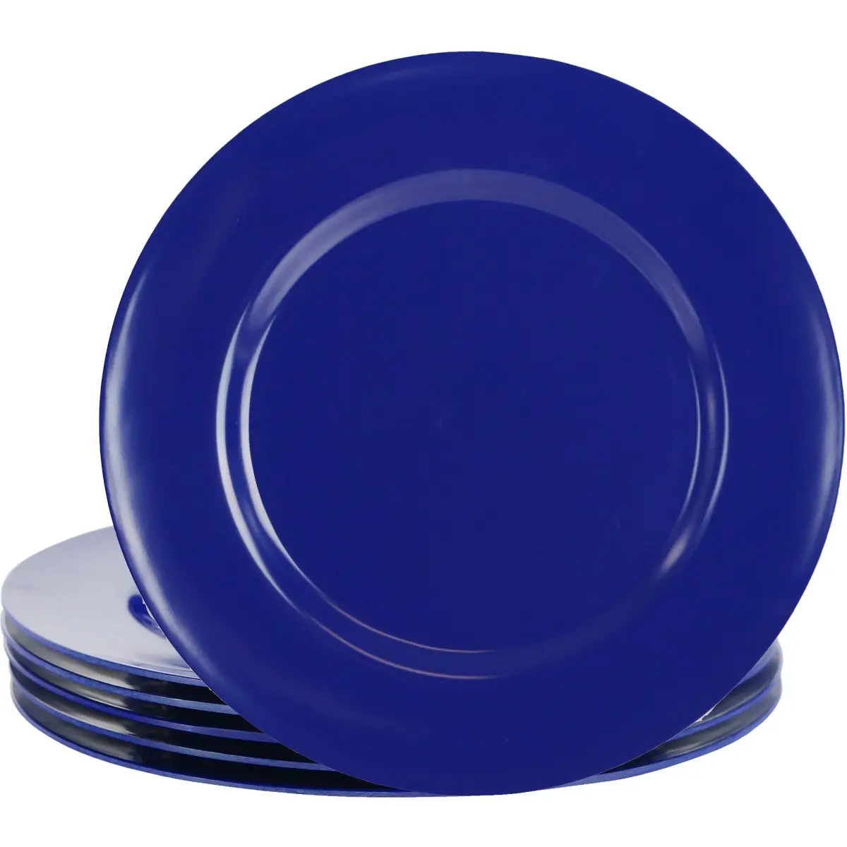 Melamine Salad Plate Set - 6pc Indigo Dinnerware, Lightweight Kitchen Tableware