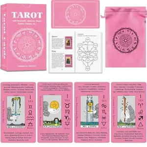 Smoostart Tarot Cards for Beginners with Meanings on Cards - Includes Premium Velvet Storage Bag & Guide Book - 450GSM Thicker Cards