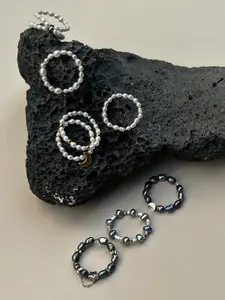 Delicate Pearl Beads Rings  - Elegant Jewelry 100% Nature Pearl