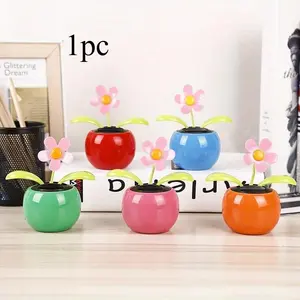 Solar Apple Flower Car Decoration Swinging Sunflower Car Decoration Car Interior Decoration