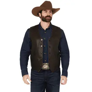 Cody James Men's Durango Button-Down Faux Leather Vest - Cjsp25v1-Bn