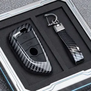 Bmw Car Key Cover, Key Fob Cover, Abs Carbon Fiber Style, Fits Bmw Series 1 3 5 7, X1 X3 X4 X5, F10 F15 F16 F20 F30 F18 F25, M3 M4 Accessories