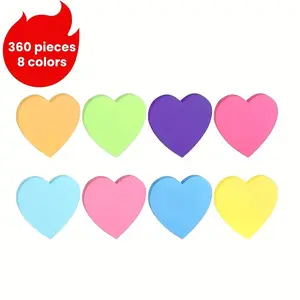 8 Pack Love Style Sticky Notes | Brightly Colored Self-Adhesive Notebook, Suitable For Home And Office Use | Fun-shaped Notebook Markers, To-Do Lists And School Supplies (Various Neon Colors)