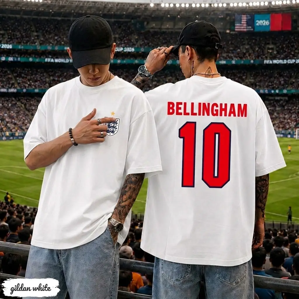 Jude Bellingham Number 10 Shirt, England Soccer Fan Tee