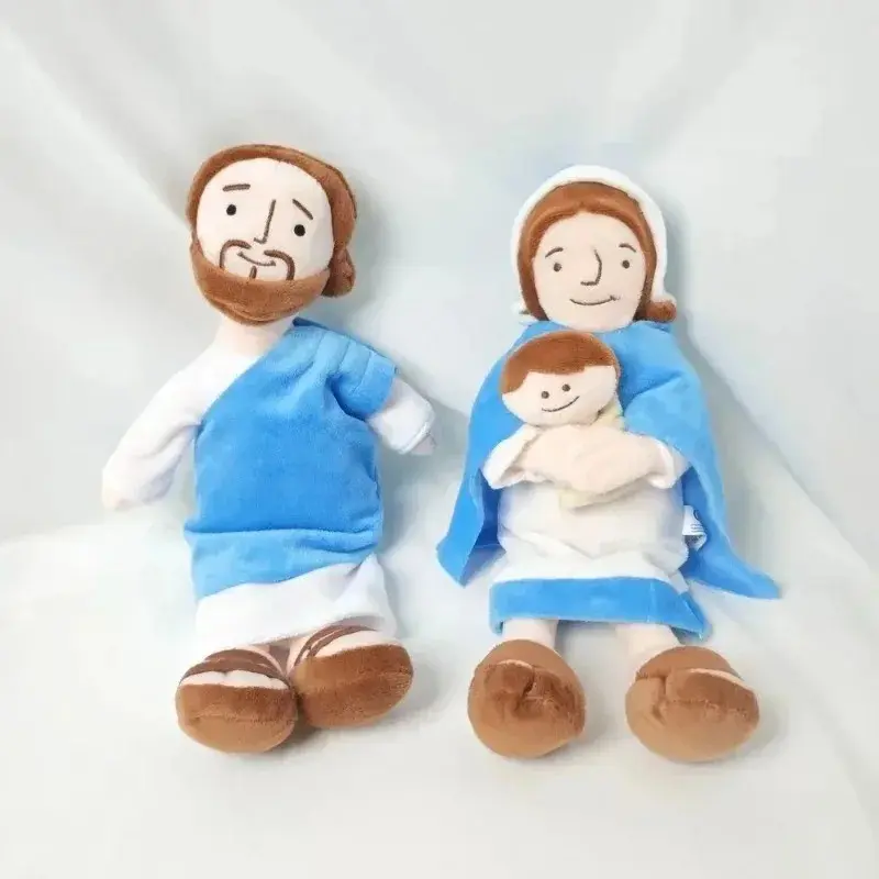 Jesus and Mary Plush Doll, Soft Huggable Design, Christmas Decoration, Birthday Gift, Baptism, Easter Present, Religious Plushie, Huggable Collectible
