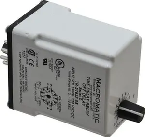 Macromatic 11 Pin, Multiple Range DPDT Time Delay Relay 10 Contact Amp, 120 VAC/VDC, Knob TR-51622-05