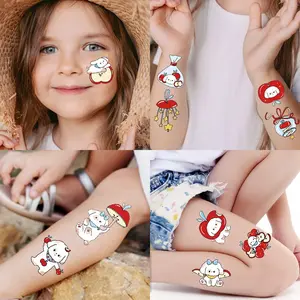 Apple Puppy Tattoo Stickers for Kids, Cute Cartoon Arm Water Transfer Tattoos, Adorable Temporary Tattoos
