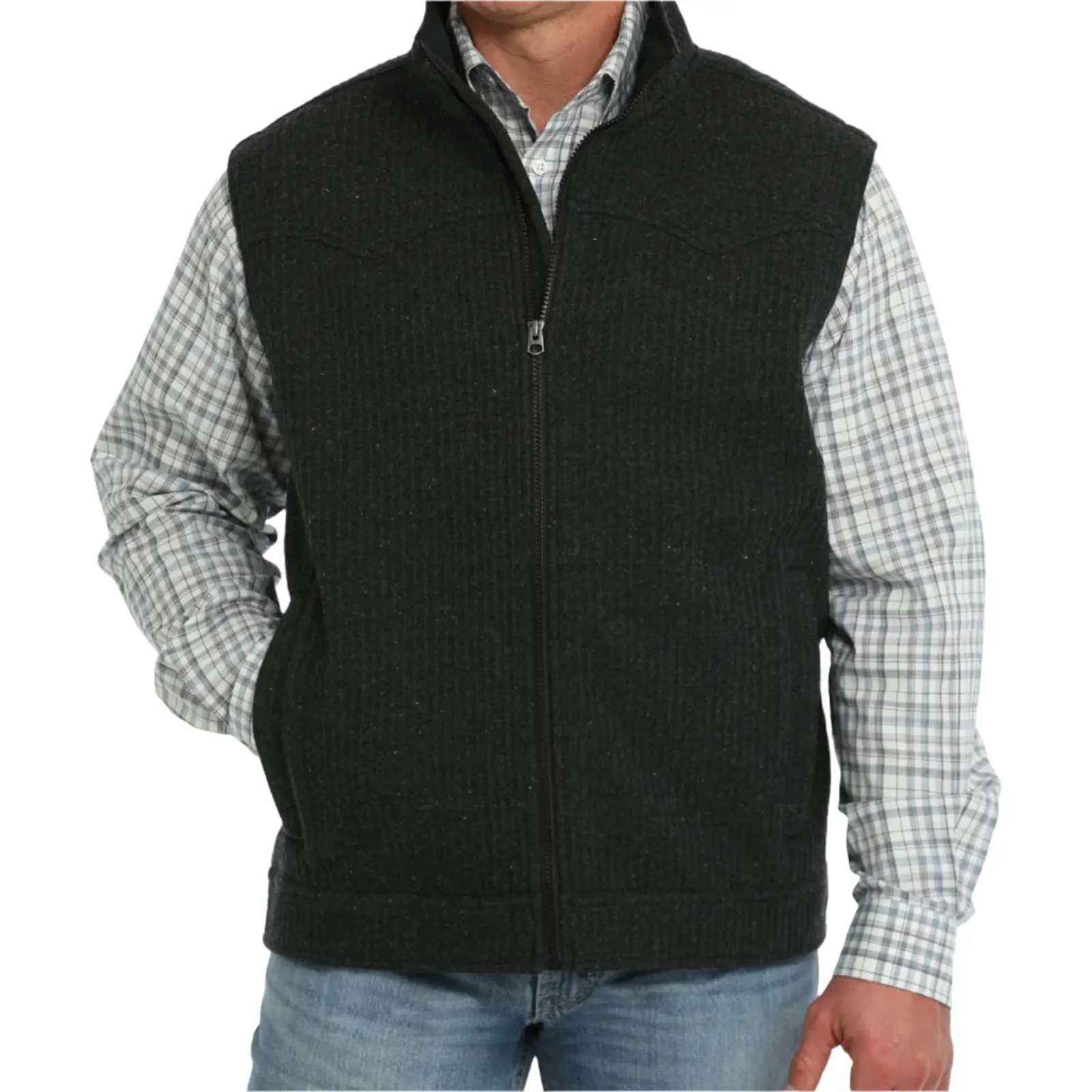 Cinch Men's Bonded Black Wooly Vest MWV190901X