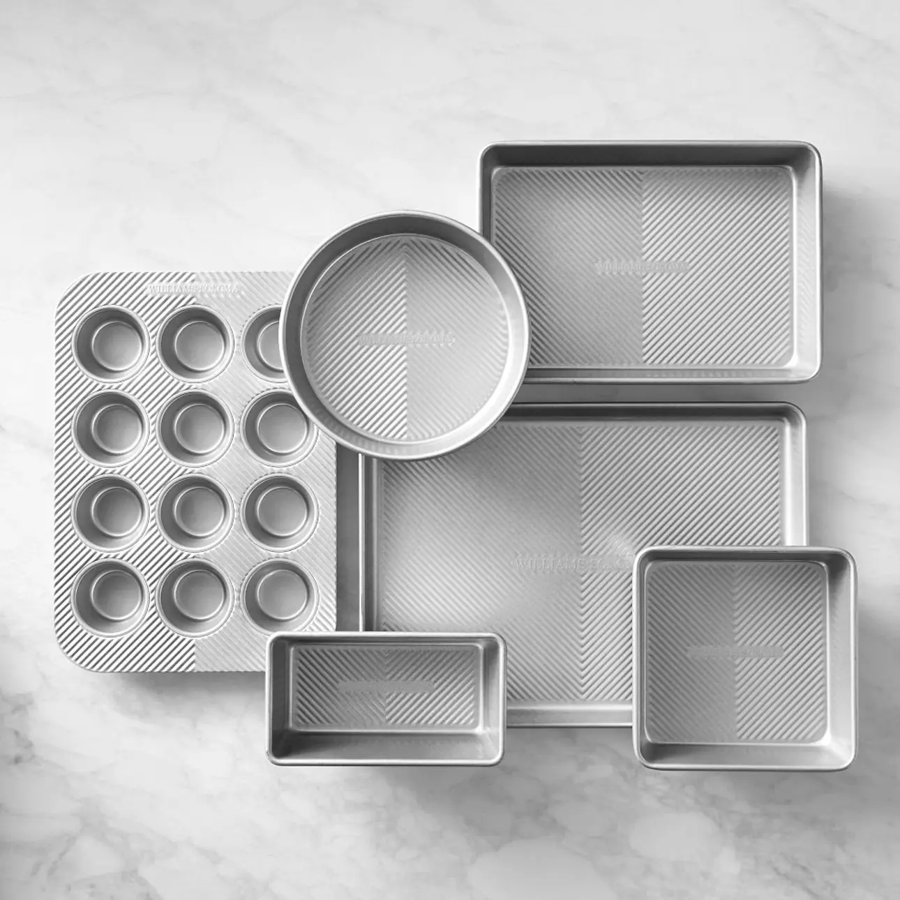 Williams Sonoma Cleartouch Nonstick Sturdy Silicone Square Bakeware Set - 6-Piece, Lightweight for Cake Baking