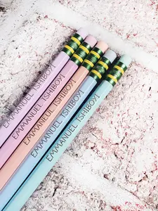 Pastel Personalized pencils with name set of 5, Engraved wooden pencil, Back to school supplies, Back to school Pencils, teacher pencil set