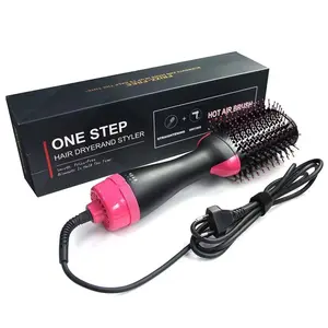 Hair Curler Hair Dryer 2 In 1 Hot Air Brush Rotating Comb Comfort