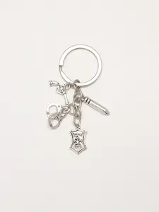 Police Theme Metal Keychain, Gun Shield Handcuff Bullet Design, Unique Car Bag Pendant, Personalized Gift, 1pc