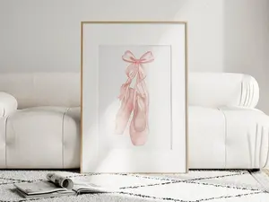 Coquette Room Decor | Ballet Slipper Print | Balletcore | Vintage Coquette Poster | Preppy Stuff | Dorm Decor | Trending Now | Pink Wall Art