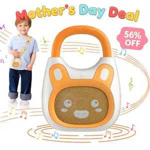 Alilo Pocket Bunny Portable Kids Music Player, Musical Toys for Toddlers 1-3-5, Preloaded 120+ Stories/Music/Lullabies/White Noise,High Fidelity Sound Travel Bluetooth Speaker (with Strap and Ring)