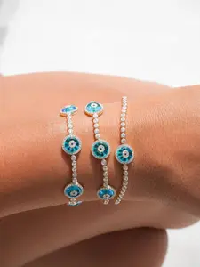 Evil Eye Moissanite Bracelet - Exquisite High Quality Protection Jewelry, Available in Gold or Silver, Exquisite Bracelet, High Quality Bracelet