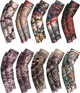 20 Pack Men’s Cooling Arm Sleeves Long Fingerless UV Protection Sun Sleeves, Anti Slip Compression Arm Covers for Outdoor Work Sports, Breathable Tattoo Cover Up Arm Warmers for Running Cycling Fitness