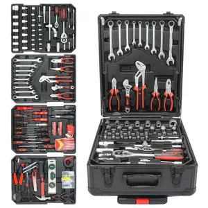 899pcs Home Repair Tool Set Kit, Toolbox Storage Case with 4 Drawers, General Household Tool Kit with Rolling Tool Box, Tool Set Kit for Maintenance, Garden, Homeowner, Handyman -Black Wrench Lock  tool box