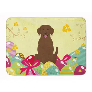 Easter Eggs Chocolate Labrador Machine Washable Memory Foam Mat BB6056RUG