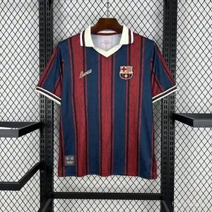 25 26 Unisex Soccer 125th Anniversary Edition Away Soccer Kit, Premium Fabric Match Style Set - Home Fans Version Red Blue Football Jersey