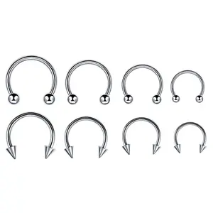 OIDEA G23 Titanium 16G Horseshoe Hoop Dainty Piercing Jewelry - Septum, Lip, Eyebrow, Cartilage Body Piercing, Hypoallergenic, 6PCS