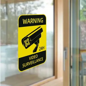 4pcs CCTV Waterproof Sunscreen Warning Signs Car Sticker Video Surveillance Alarm Stickers Car Styling Accessories