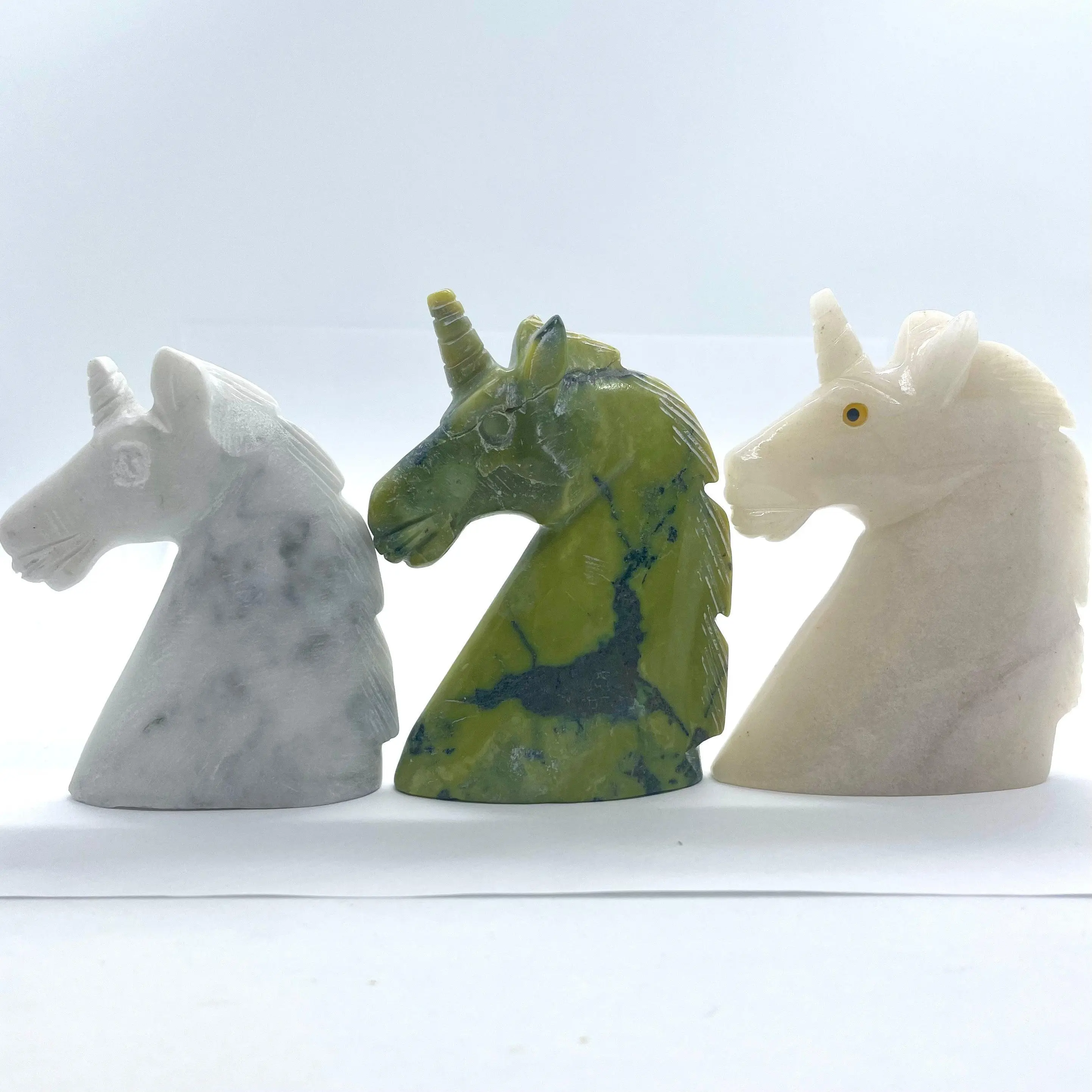 Crystal Unicorn Polished Serpentine Carving