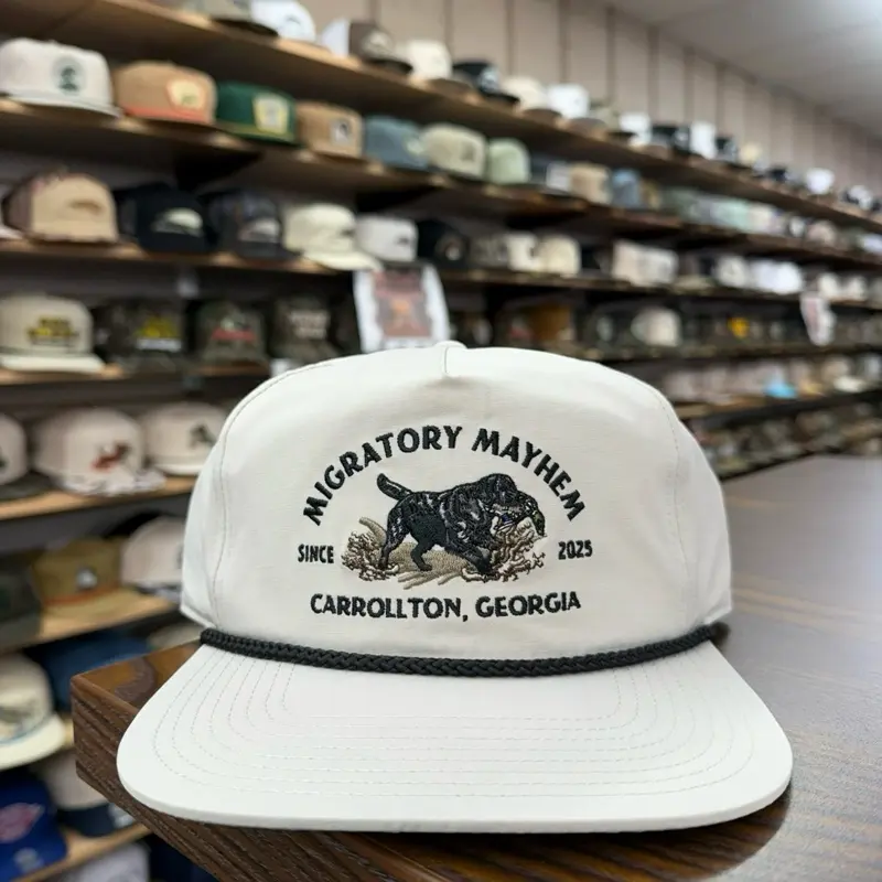 Black Lab & Mallard Rope Hat - Light Gray Black Lab & Mallard Rope Hat - Light Gray