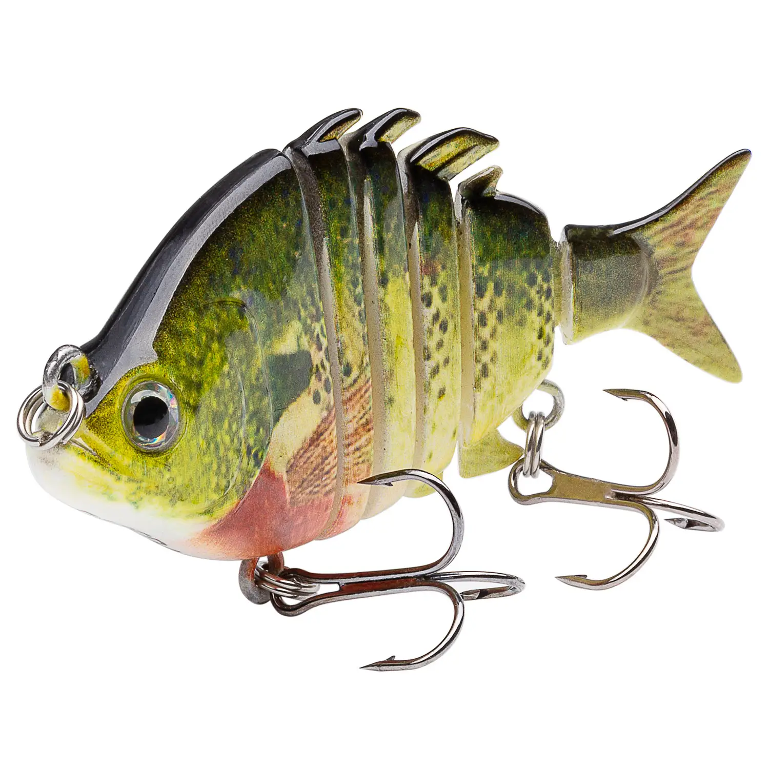 Bassdash SwimPanfish 2.5”/0.34oz Hard Bluegill Swimbaits Multi Jointed Topwater Trout Bass Fishing Crank Lure