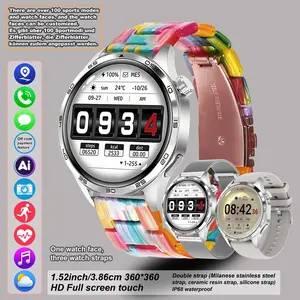 Women's smart watch, 1.53-inch touch screen with wireless calling, over 100 sports modes and watch faces, AI voice assistant, compatible with Android and iPhone watches, fitness watch wearable device, multi-strap watch set, waterproof watch.