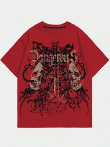 Vintage Y2K Affliction Style Skull T-Shirt - Grunge Punk y2k Graphic Tee  - Cotton Fashion Casual Womenswear Menswear