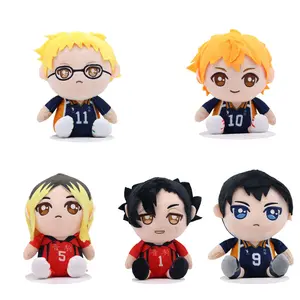 Aesthetic Sporty Anime Boy Plush 8-inch Team Jersey Soft Stuffed Figure Desk Pet Emotional Support Volleyball Enthusiast Room Decor Gift