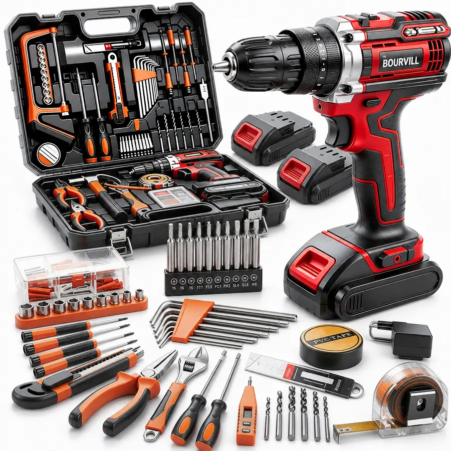 128 Piece Tool Set Kit - Power Tool kit with 21V Cordless Drill, Household Tools Set with DIY Hand Tool Kits For Fence Installation, Room Décor, FurnitureAssembly, And Daily Repairs#summerfinds