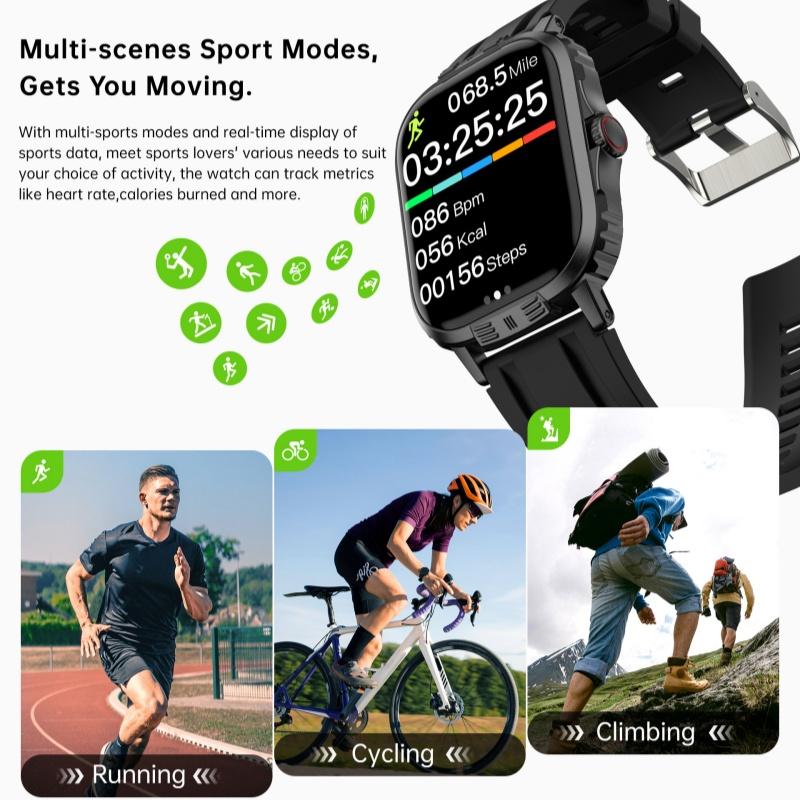 Multifunctional Smartwatch Sports Watch with Multi-scenario Workout Modes Health Monitor Phone Sync Notifications Blood Pressure Heart Rate Sleep Compatible with Android Apple Devices Wearable Technology - Smartphone
