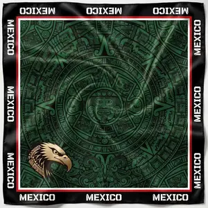 huehue Stadium Siren Collection - Mexico Edition Silk Scarf Top & Bandana | 48cm*48cm