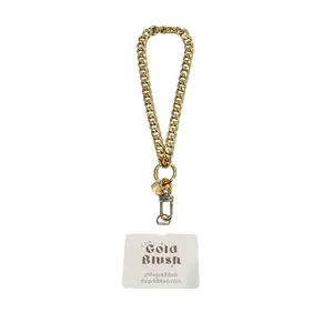 Gold Blush Core Chain – 14" Metal Phone Strap, Wristlet, Keychain & Bag Charm (Gold, Silver, Gunmetal)