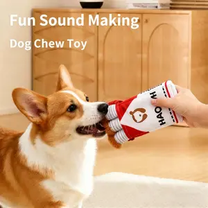 Interactive Dog Throwing Toy - Vocal Plush Cigarette with Box, Chew-Resistant Teeth Grinding Toy for Puppies Adults