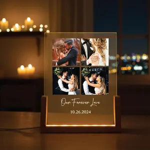 Personalized Memorial Light, Custom Forever Couple Photo Film LED Plaque, Pet Loss Sympathy Gift, In Loving Memory Keepsake, Bereavement Remembrance Lamp, 3D Acrylic Night Light Decor, Custom Engraved Picture Frame Room Decoration For Pet Lovers