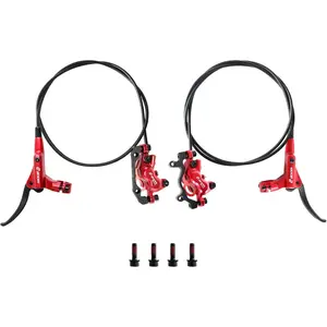 Z00M HB876 4-Pistons Hydraulic Disc  Set, MTB Hydraulic Brakes Left Front 850mm Right Rear 1450mm Bicycle Hydraulic  Kit for eBike, Mountain , Road ,  (Pre-Bled)
