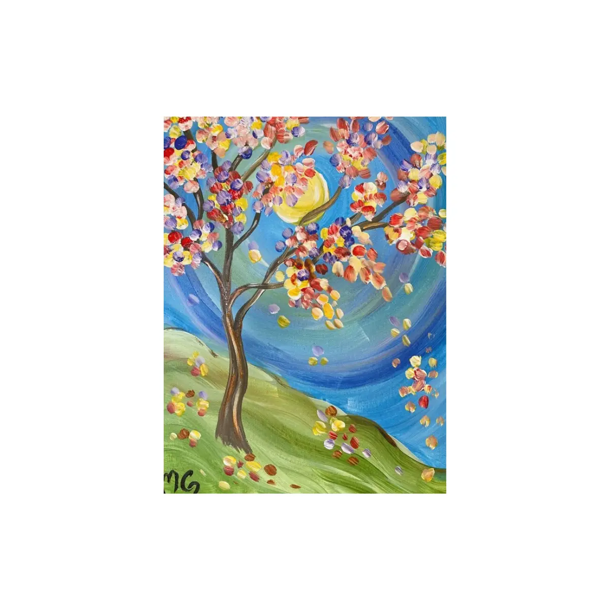 Canvas n Cup Acrylic Painting Kit Supply Kit & Video Tutorial  - Fall Foliage