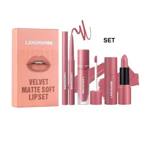 Long Lasting Lipstick Set, Lip Liner & Liquid Lipstick & Lipstick, Moisturizing Lip Makeup, Suitable for All Occasions Lip Makeup Lip Pencil	Lip Kit	Cosmetic