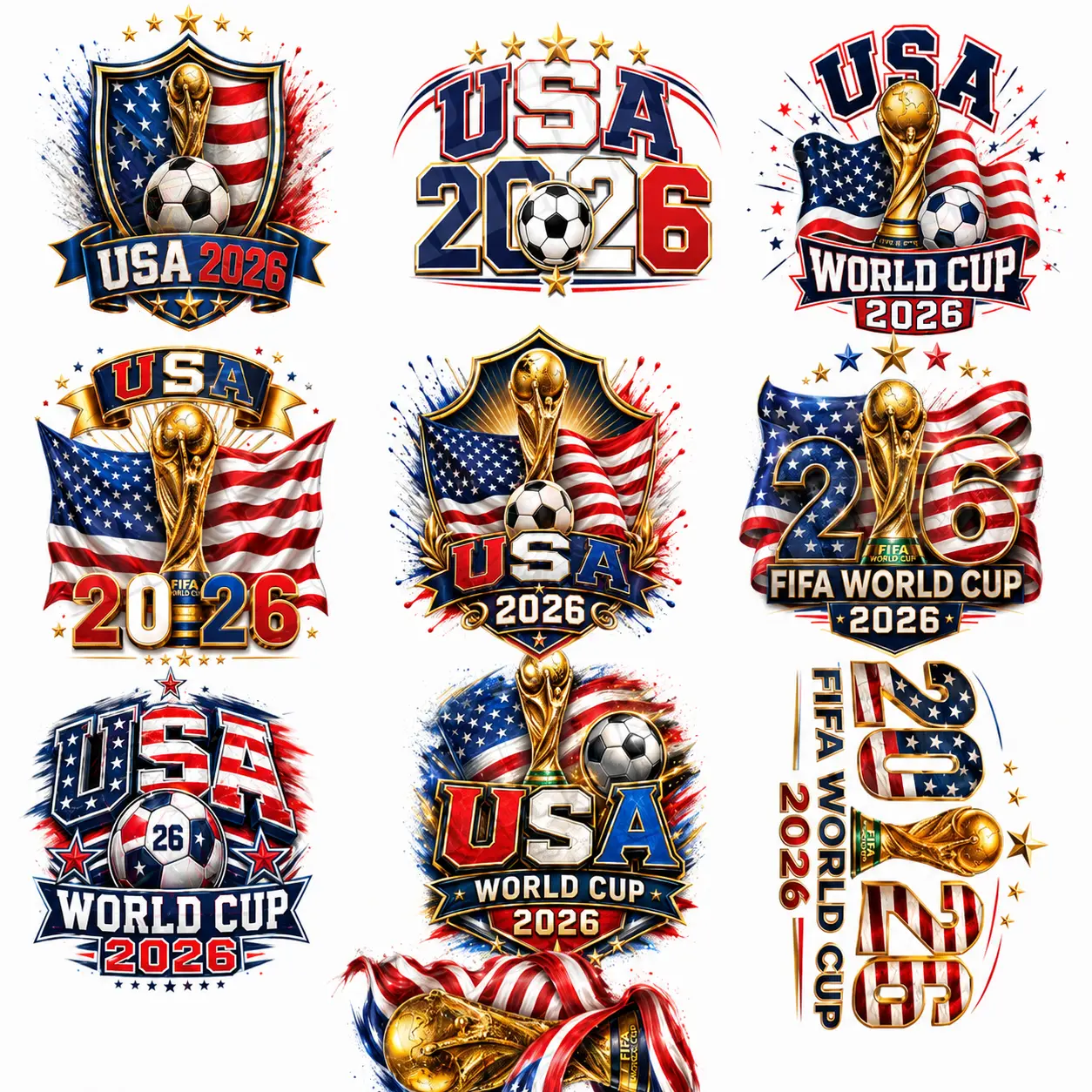 USA 2 FIFA World Cup 2026 DTF Gang Sheet – Premium Ready-to-Press Transfer Sheet