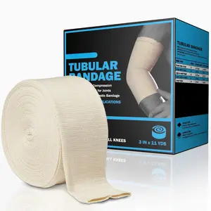 Elasticated Tubular Support Bandage |   Stockinette Tubing for Small Arms, Knees, Large wrists Medium ankeltes |   Light to Moderate Compression Bandage Roll For Tissue Support (Size D |   3" x 11 yd