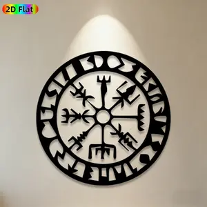 1pc Viking Compass Vegvisir Metal Wall Art, Intricate Vegvisir Statue Mural, Ideal Gift for New Year, Halloween, Norse Mythology Enthusiasts, Weather-Resistant Metal Wall Decor , Perfect for Outdoor Fence & Indoor Living Room Wall, Bold Nordic Home Decor