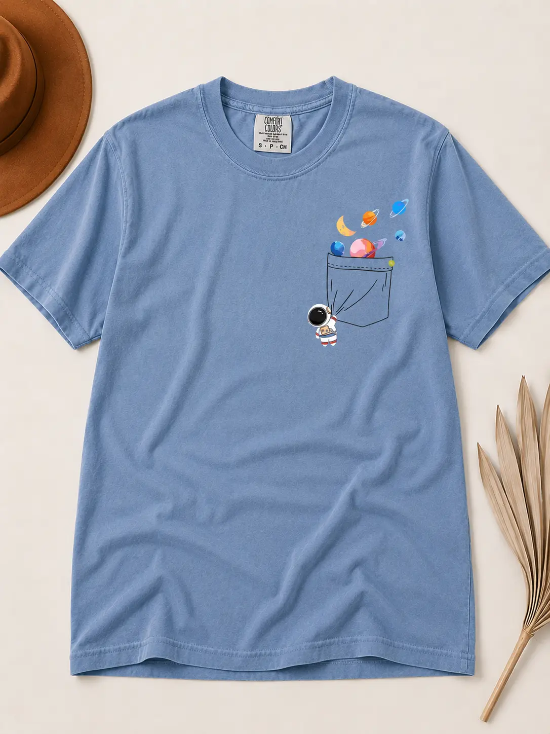 Comfort Colors Astronaut Pocket Peeker Shirt, Funny Planets Pocket Shirt, Space Shirt, Astronaut Gift, Space Lover Shirt, Gift for Astronaut Lover - TrendWear USA