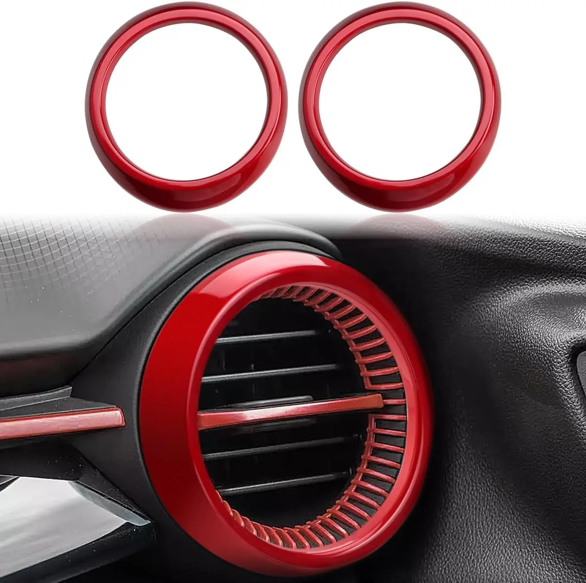 Air Conditioner Vent Rings Interior for Chevy Chevrolet Trax 2024 2025 Accessories Dashboard Air Conditioning Vent Outlet Trim Cover Auto Decoration Set