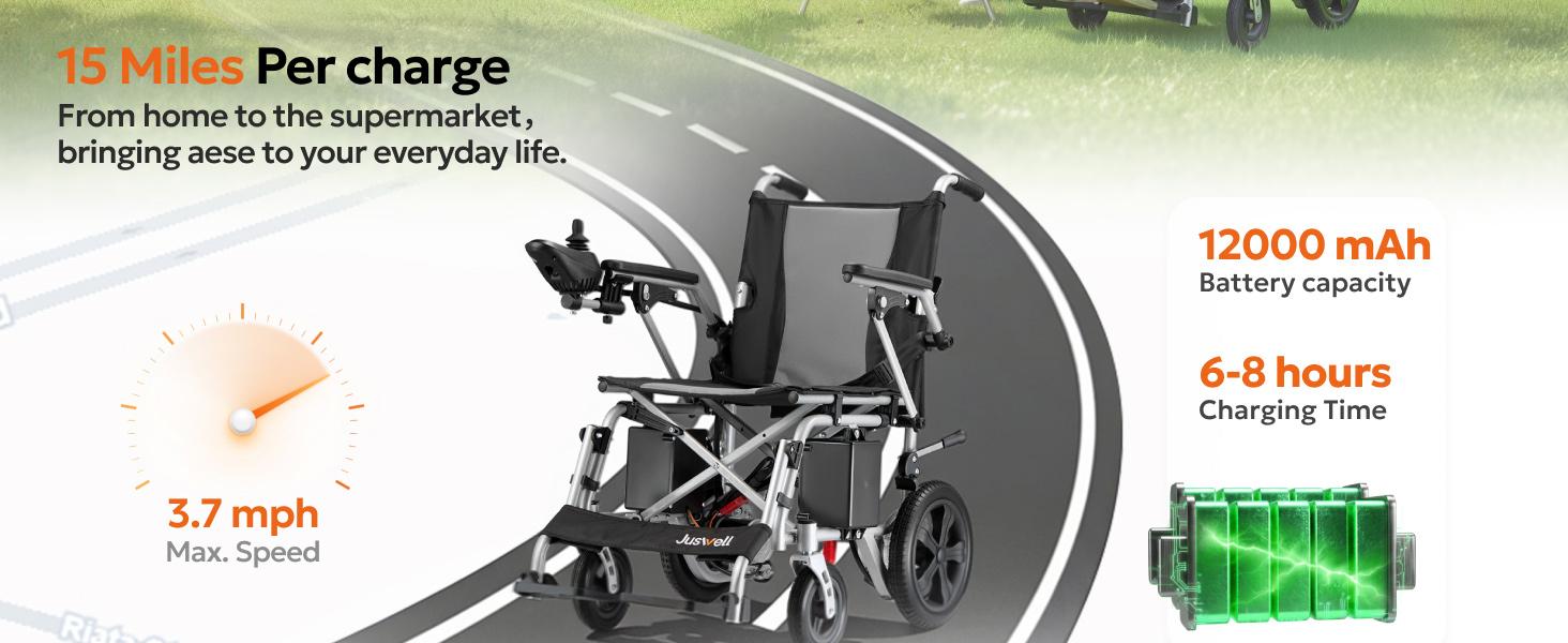 Foldable Electric Wheelchair for Adults, Lightweight Motorized Chair with 15/30 Mile Range, All-Terrain, /300350 lbs Support Foldable Electric Wheelchair for Adults, Lightweight Motorized Chair with 15/30 Mile Range, All-Terrain, /300350 lbs Support