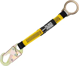Palmer Safety 18" D-Ring Extender – Fall Protection Lanyard with Snap Hook & D-Ring, OSHA/ANSI Compliant Polyester Webbing
